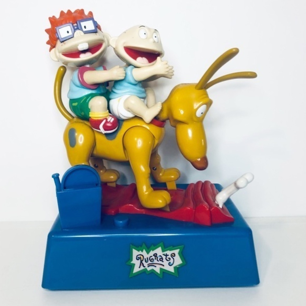 Rugrats 1997 Chuckie Tommy Spike Electronic Motion Coin Bank Theme Song Vintage
